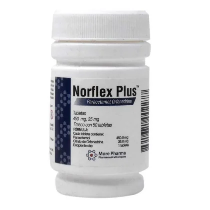NORFLEX PLUS ORPHENADRINE-ACETAMINOPHEN 35/450MG 50TABS